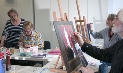 Cursisten aan het werk
